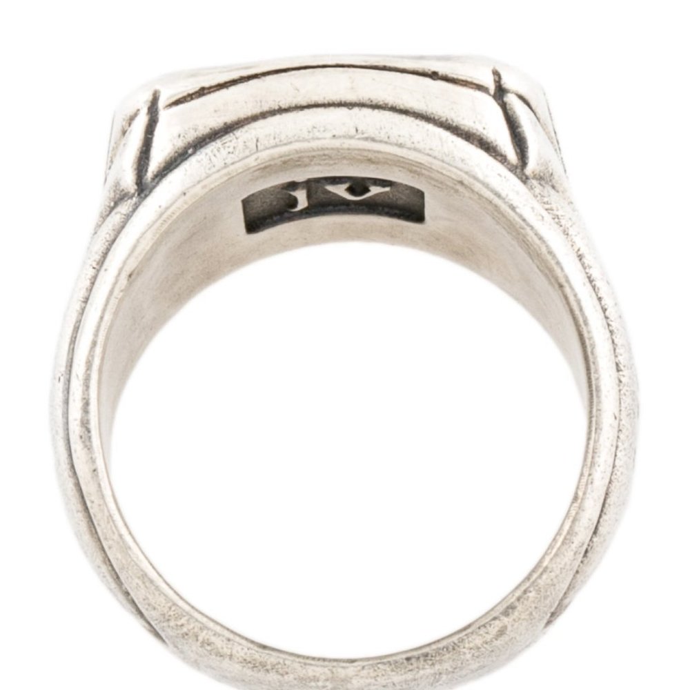 JOHN VARVATOS STERLING SILVER 925 PIETERSITE SIGNET RING - Picture 4 of 5